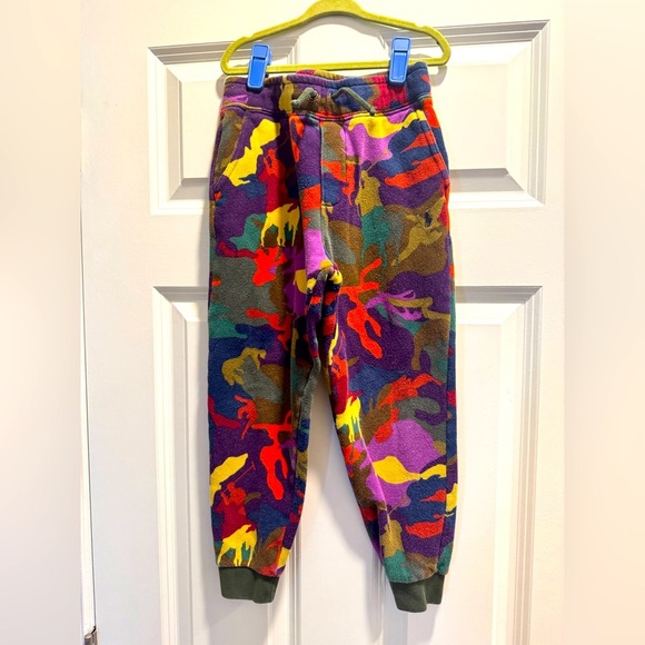 POLO BY RALPH LAUREN Sz 7 Colorful Kids Camo Joggers with Fleece Interior - Picture 2 of 4